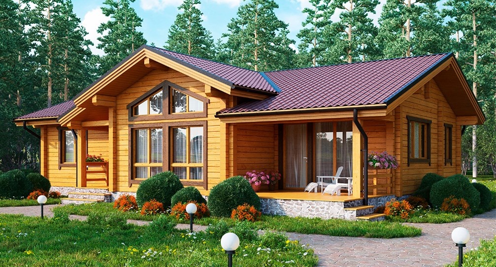 Проекты домов клееного бруса с террасой, заказать в Москве – «Srub.Store»