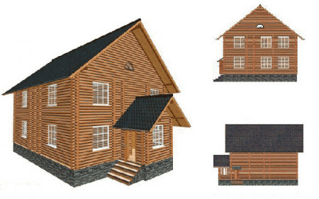 Сруб дома 227 м2