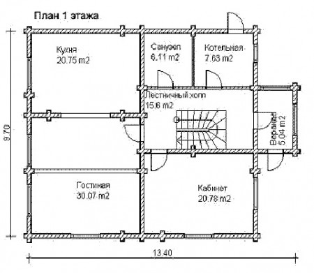 Сруб дома 227 м2