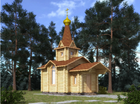 Часовня из бревна 27,54 кв.м