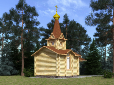 Часовня из бревна 27,54 кв.м