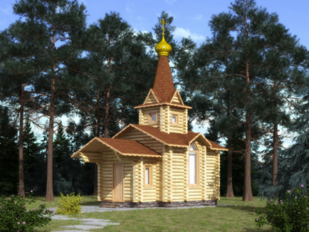 Часовня из бревна 27,54 кв.м