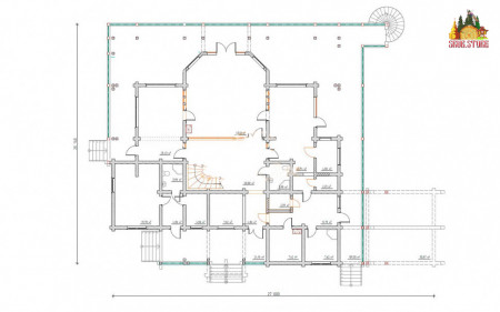Здание Яхт клуба 27х20 м, 1400 м2 из клееного бруса в альпийском стиле