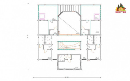Здание Яхт клуба 27х20 м, 1400 м2 из клееного бруса в альпийском стиле