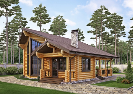 Сруб дома полтора этажа 129,47 м2