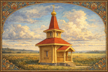 Деревянная часовня из бревна 13,61 кв.м