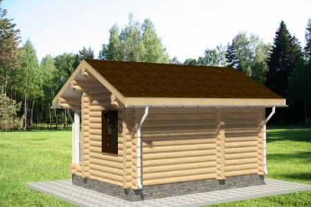 Баня из рубленного бревна 4х5,4 м, 15.4 кв. м, с крыльцом