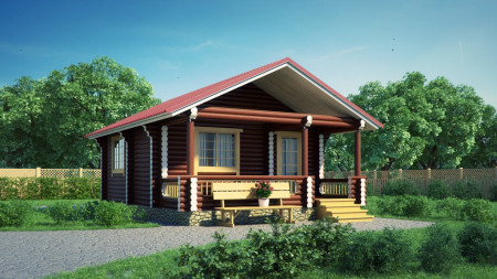 Деревянные дома из бревна - проекты под ключ, цена на деревянный дом