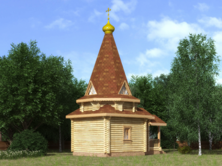 Часовня из бревна 35,21 кв.м
