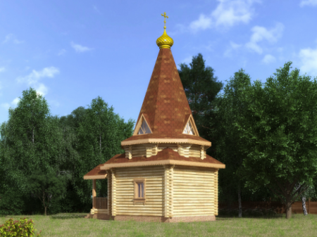 Часовня из бревна 35,21 кв.м