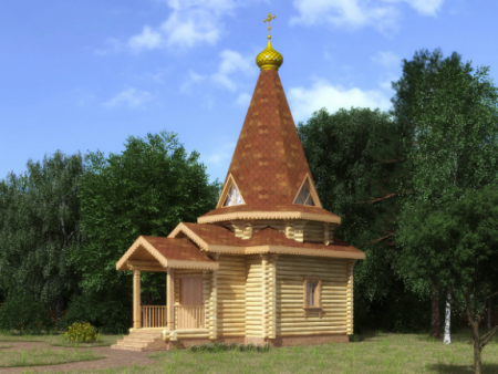Часовня из бревна 35,21 кв.м