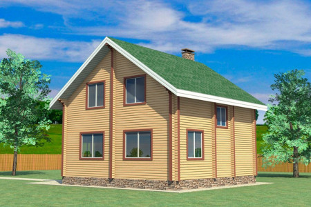 Загородный дом для постоянного проживания с мансардой и террасой, 5 спален, 133 м²