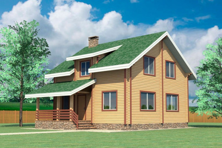 Загородный дом для постоянного проживания с мансардой и террасой, 5 спален, 133 м²