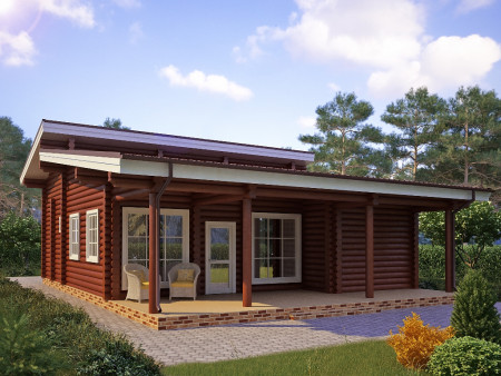 Сруб дома с мансардой, 14.5 на 10 м, 123,4 м2