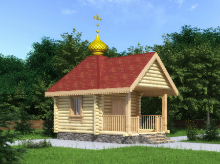 Часовня из бревна 20,16 кв.м