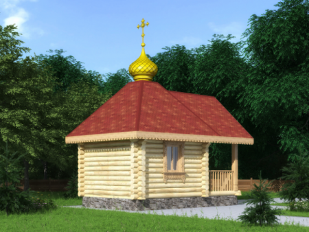 Часовня из бревна 20,16 кв.м
