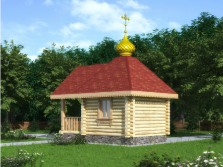 Часовня из бревна 20,16 кв.м