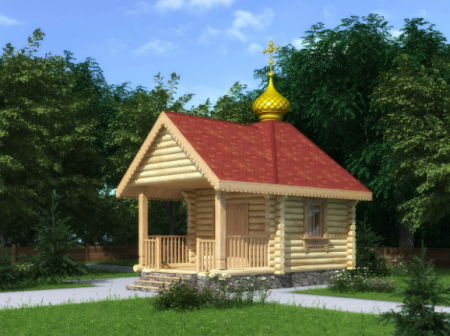 Часовня из бревна 20,16 кв.м