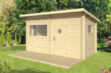 Дачная баня из минибруса 2,6x4,7 м, с комнатой отдыха
