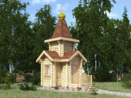 Православная часовня из бревна 14,58 кв.м