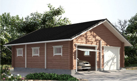 Гараж из минибруса на две машины, 8.4х7.5, 57.2 кв. м 