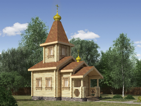 Часовня из бревна 38,76 кв.м