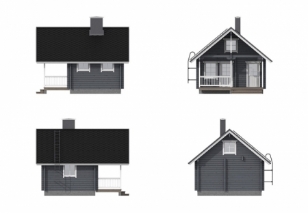 Баня из бруса 5x6 м (20 кв.м) с верандой