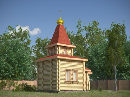 Часовня из бревна 37,26 кв.м