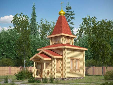 Часовня из бревна 37,26 кв.м