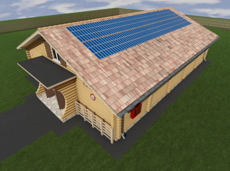 Проект деревянной конюшни 19,0х13,5 м, 240 м2 на 10 лошадей