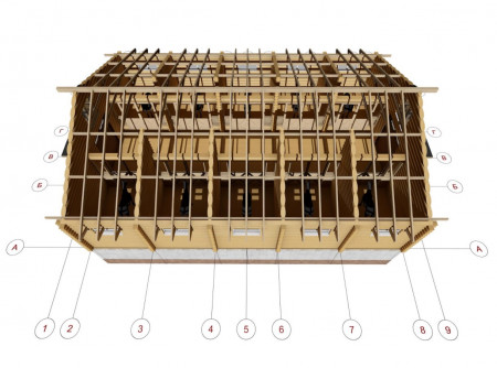 Проект деревянной конюшни 19,0х13,5 м, 240 м2 на 10 лошадей