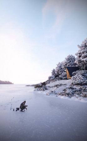 Маленький A-Frame дом шалаш, 3x3 метра, 9 кв. м