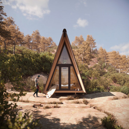 Маленький A-Frame дом шалаш, 3x3 метра, 9 кв. м