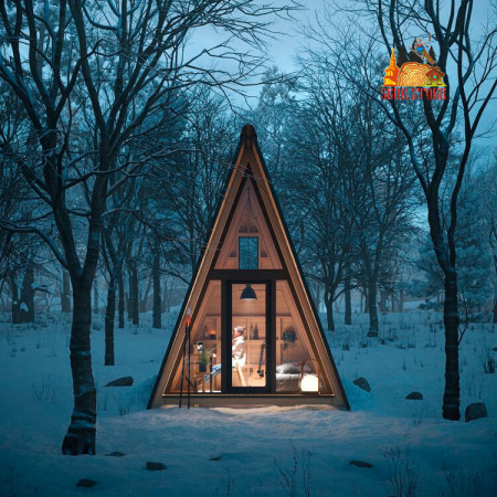 Маленький A-Frame дом шалаш, 3x3 метра, 9 кв. м