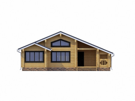 Сруб одноэтажного дома 113,14 м2 с террасой