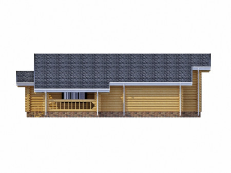 Сруб одноэтажного дома 113,14 м2 с террасой