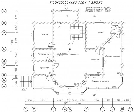 Сруб дома 325 м2