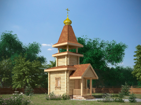 Часовня (звонница) из бревна 16,56 кв.м