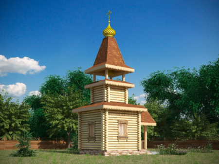 Часовня (звонница) из бревна 16,56 кв.м