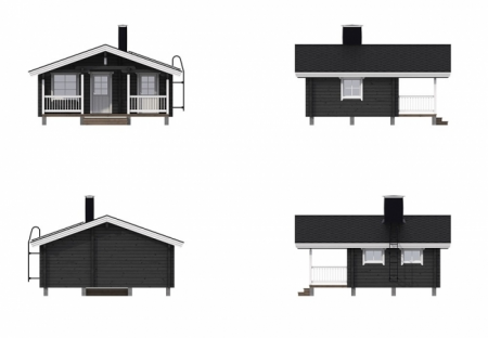 Баня из бруса 5x6 м (21 кв.м) с верандой