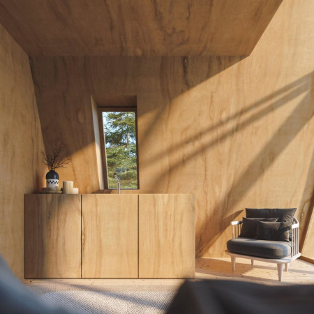A-Frame дом-шалаш из бруса, 5x4 метра, 18 кв. м