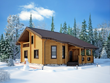 Сруб дома 11.6 на 8 м, 112,05 м2, с мансардой