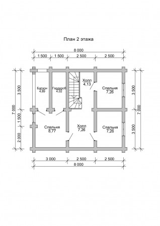 Сруб дома 11.6 на 8 м, 112,05 м2, с мансардой