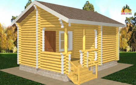 Сруб одноэтажной бани 18,7 кв.м