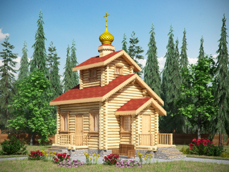 Часовня из бревна 36,04 кв.м