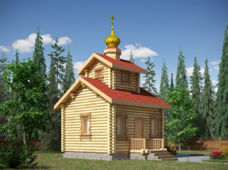 Часовня из бревна 36,04 кв.м