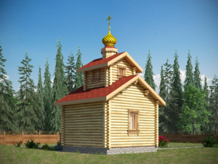 Часовня из бревна 36,04 кв.м