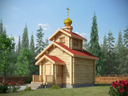 Часовня из бревна 36,04 кв.м