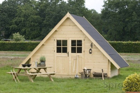 Садовый домик с двухскатной крышей, 4х2.5 м, 8.2 кв. м 