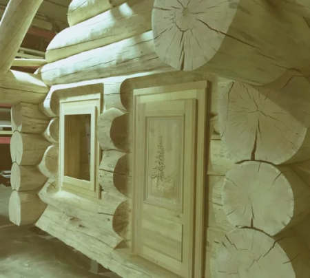 Сруб бани 4,6х6,4 из рубленного бревна (кедр), 20 кв. м 